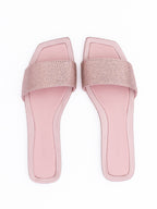 Jimmy Choo Pink Satin Crystal Clovis Flat