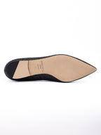 Jimmy Choo Black Coarse Glitter Fabric Alina Ballet Flat