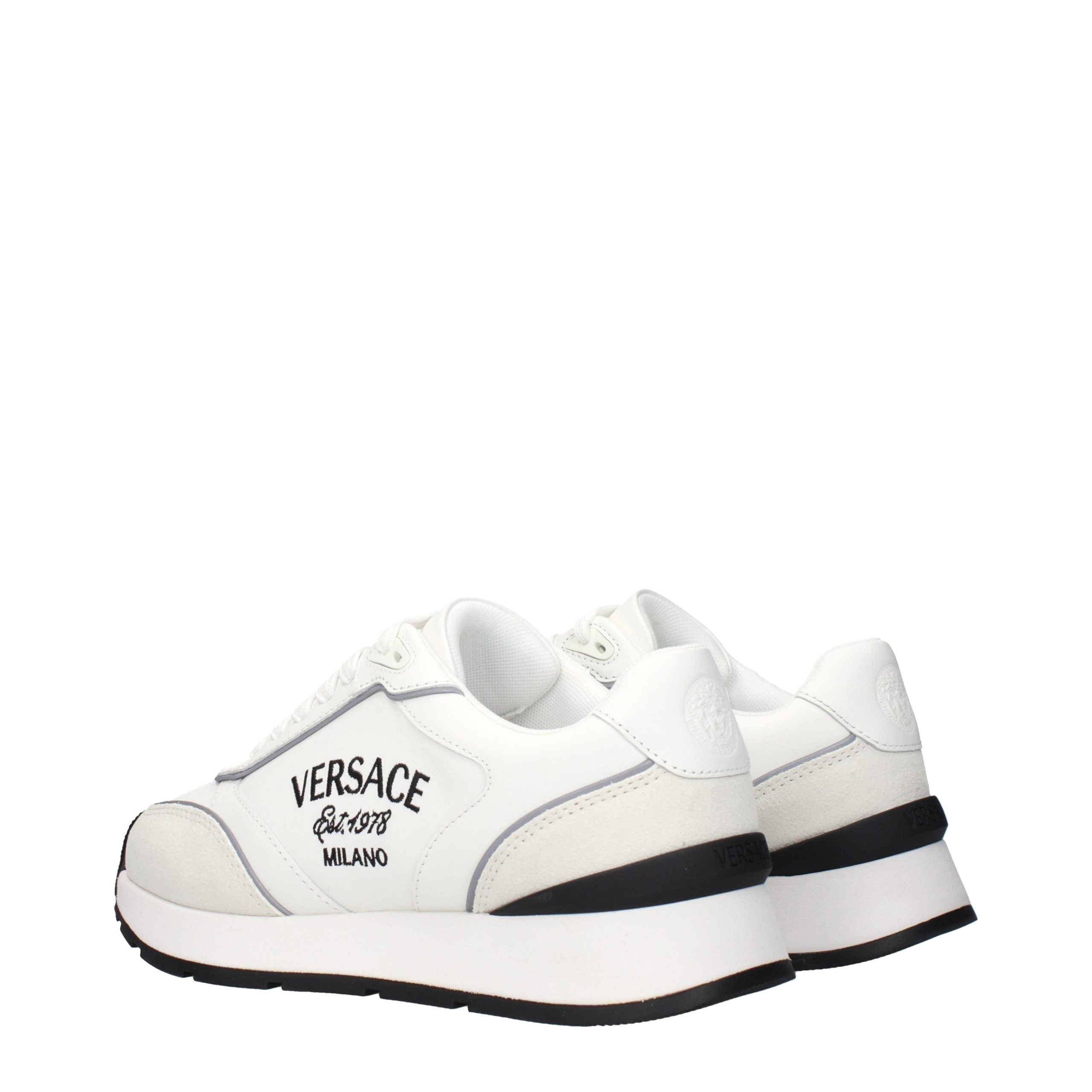 Versace White Leather Low Top Sneakers