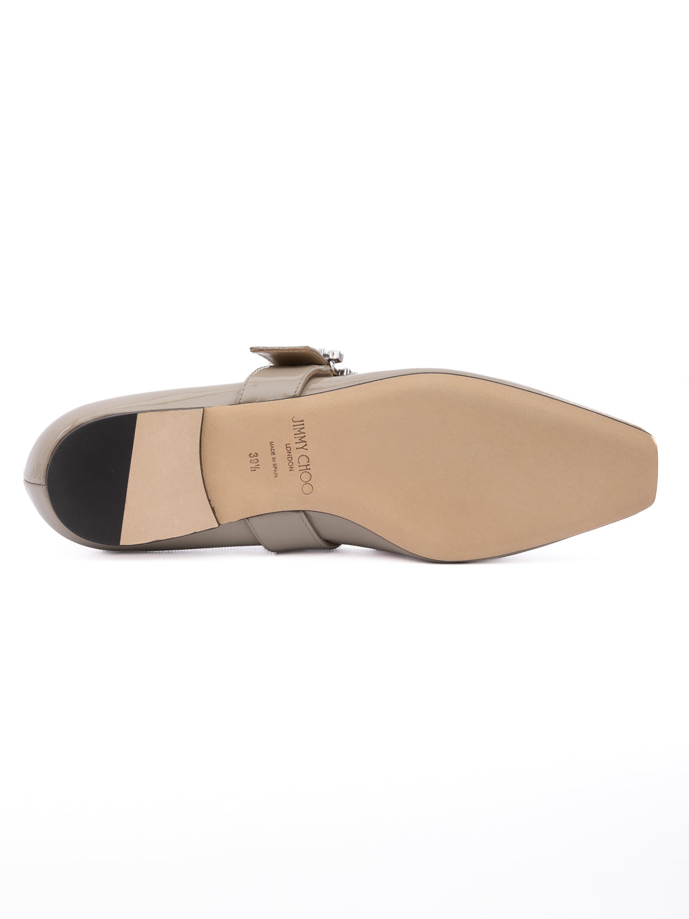 Jimmy Choo Taupe Grey Patent Leather Chery Ballet Flat