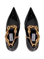 Jimmy Choo Black Patent Leather Diamond Talura 100 Pumps