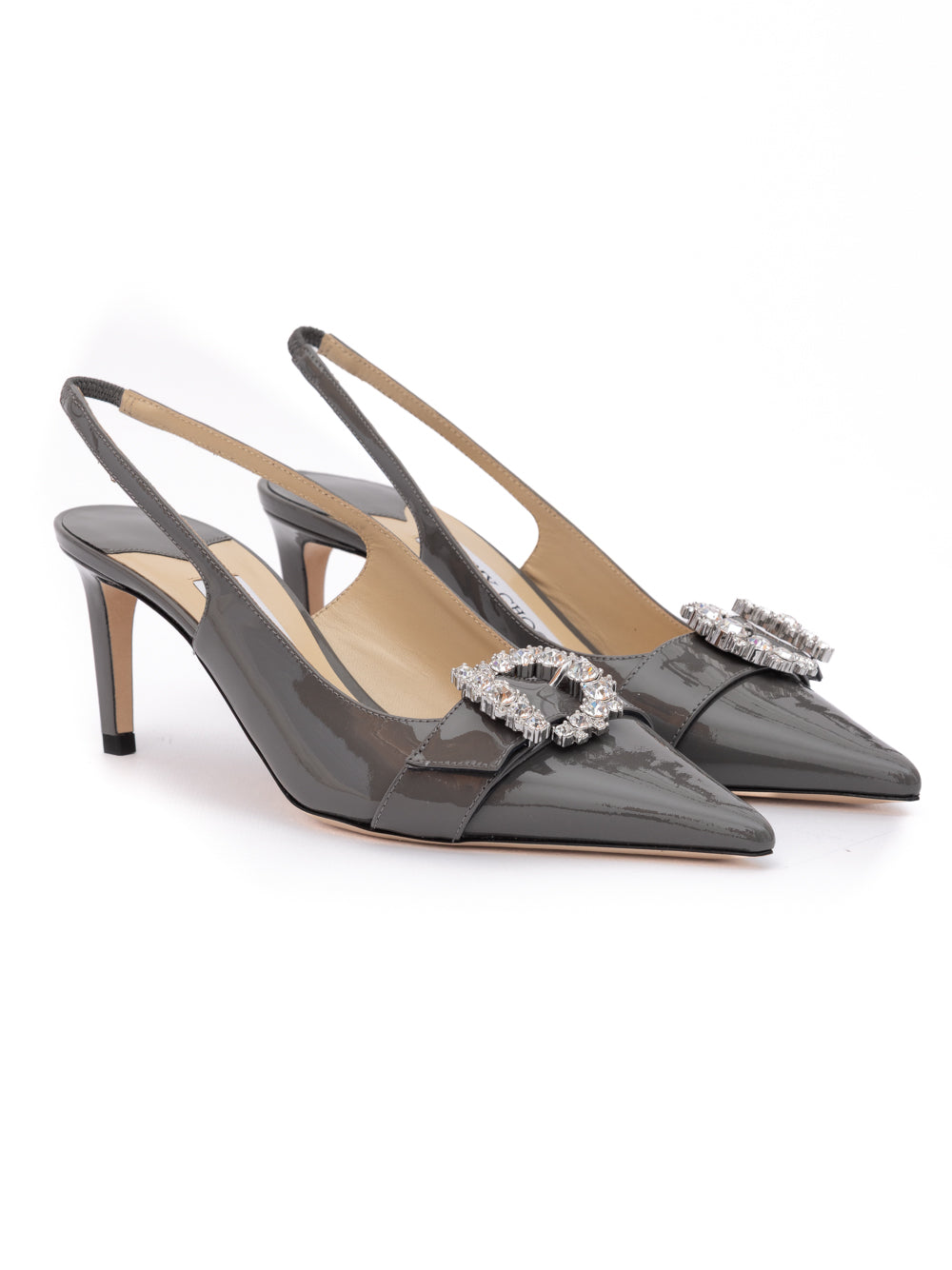 Jimmy Choo Storm Grey Patent Leather Chery SB 65 Pumps