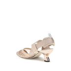 Fendi Beige Nylon Mid Heel Pumps