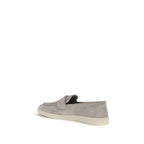 Prada Gray Calf Leather Bos Taurus Slip-On Loafers