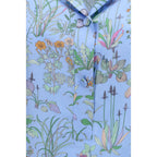 Gucci Blue Silk Pattern Shirt