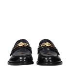 Versace Black Leather Slip-On Loafers