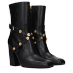 Versace Black Leather Ankle Boots