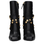 Versace Black Leather Ankle Boots