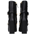 Versace Black Leather Ankle Boots