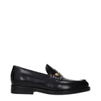 Versace Black Leather Slip-On Loafers
