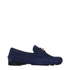 Versace Blue Leather Slip-On Loafers