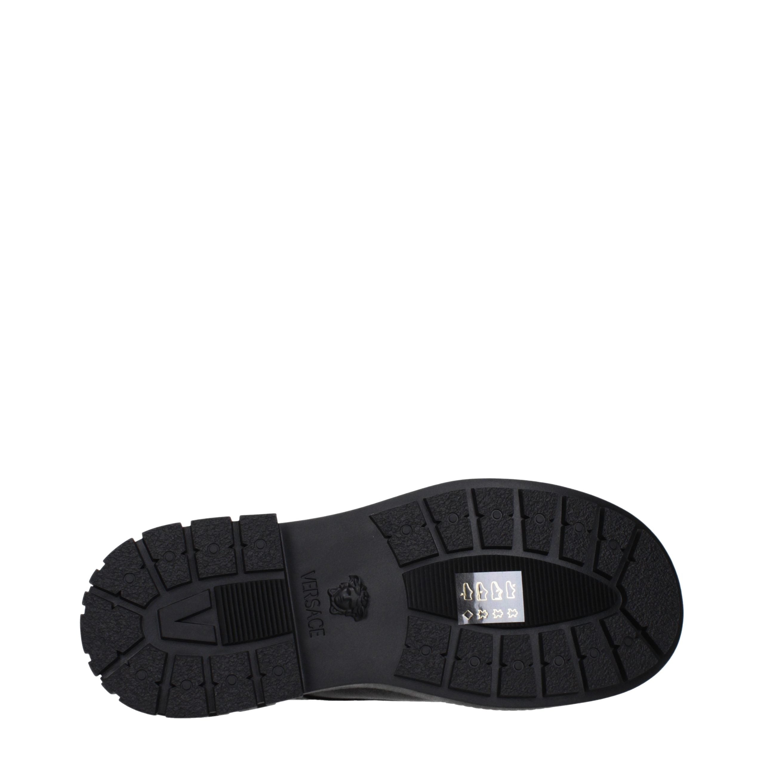 Versace Black Leather Oxfords And Derbies