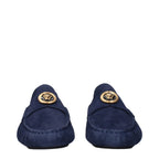 Versace Blue Leather Slip-On Loafers