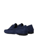 Versace Blue Leather Slip-On Loafers