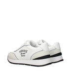 Versace White Leather Athletic Sneakers