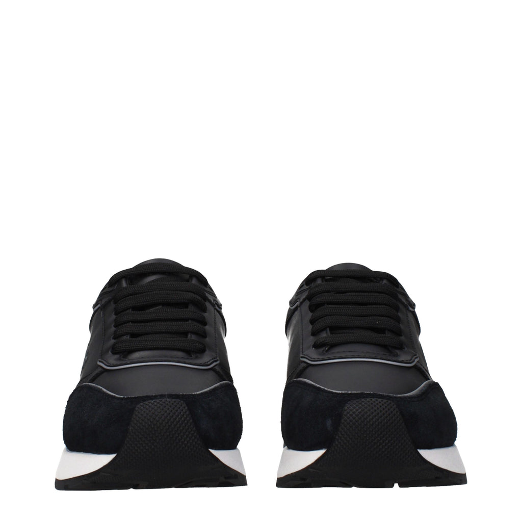 Versace Black Leather Low Top Sneakers