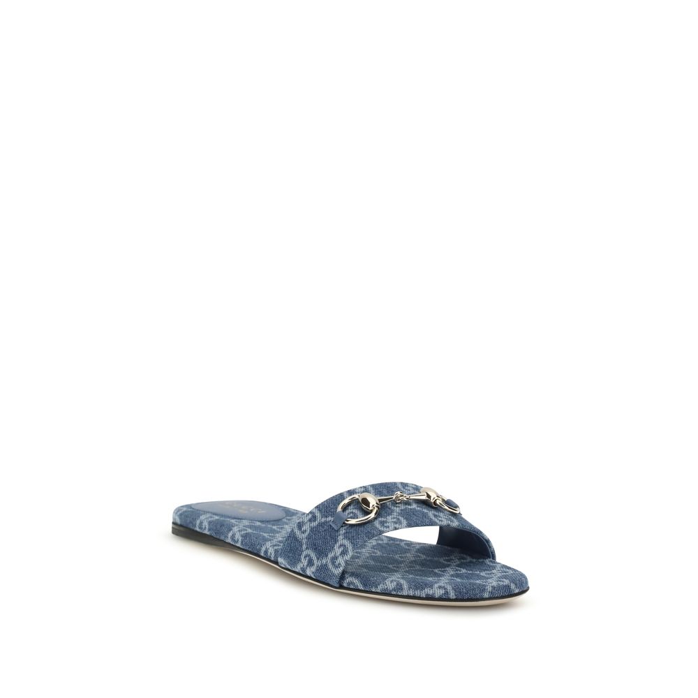 Gucci Blue Cotton Sandals
