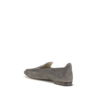 Giorgio Armani Gray Calf Leather Bos Taurus Slip-On Loafers
