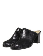 Dolce & Gabbana Black Sequined Mules Shoes