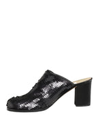 Dolce & Gabbana Black Sequined Mules Shoes