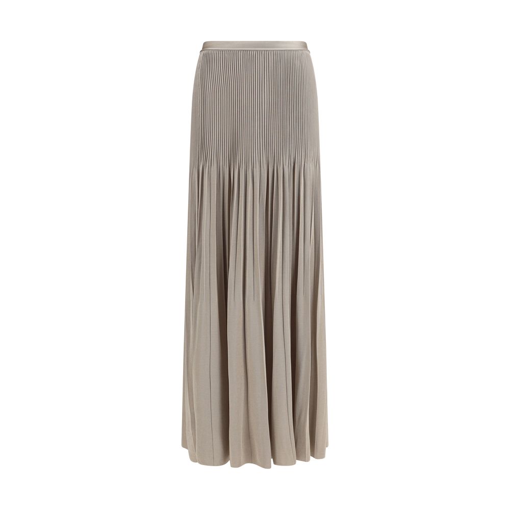 Giorgio Armani Gray Viscose Midi Skirt