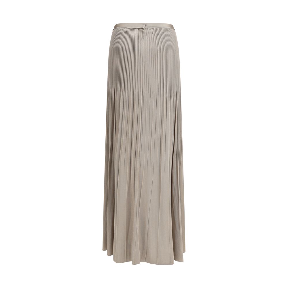 Giorgio Armani Gray Viscose Midi Skirt