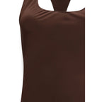 Staud Brown Acetate Casual Dress