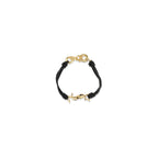 Saint Laurent Black Calf Leather Bos Taurus Bracelet