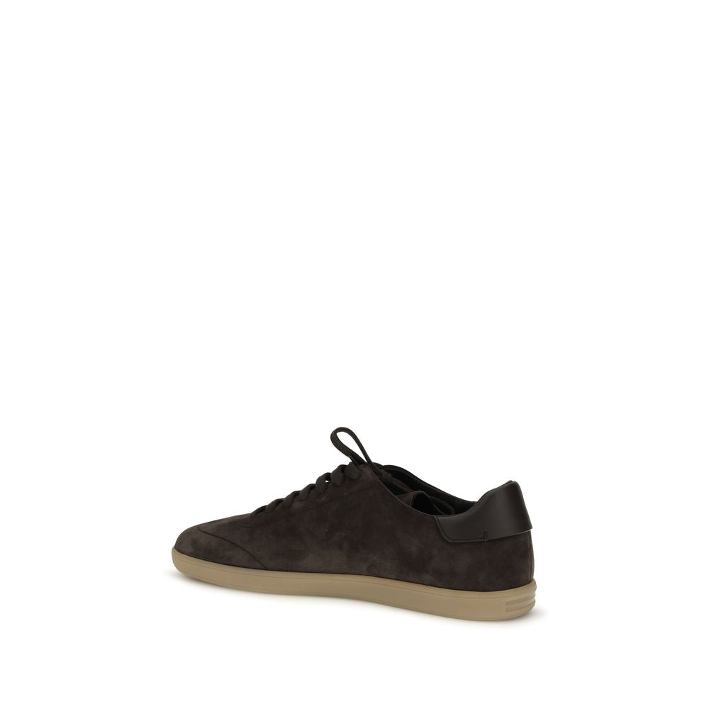 ZEGNA Brown Calf Leather Bos Taurus Low Top Sneakers