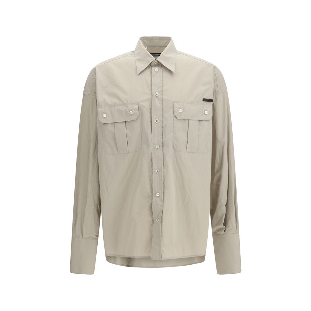 Dolce & Gabbana Beige Cotton Dress Shirt