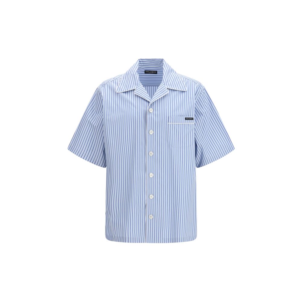 Dolce & Gabbana Blue Cotton Shortsleeve Shirt
