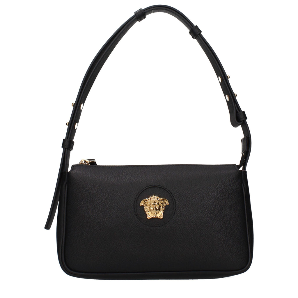Versace Black Leather Shoulder Bag