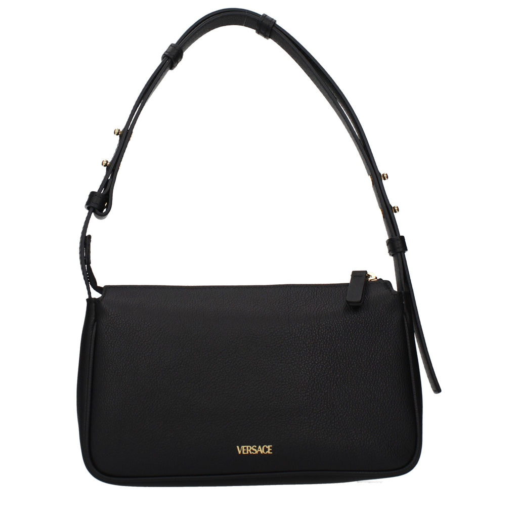 Versace Black Leather Shoulder Bag