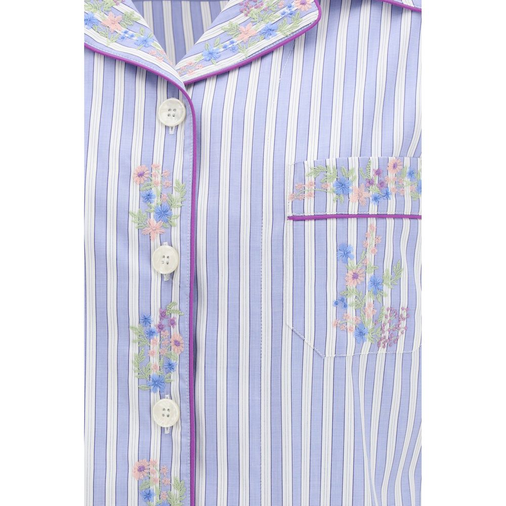 Dolce & Gabbana Blue Cotton Pattern Shirt