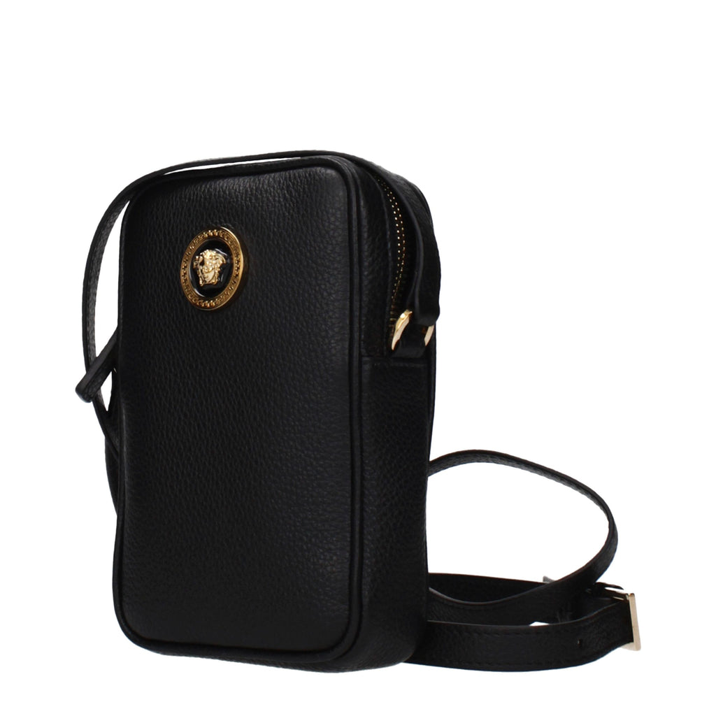Versace Black Leather Crossbody Bag