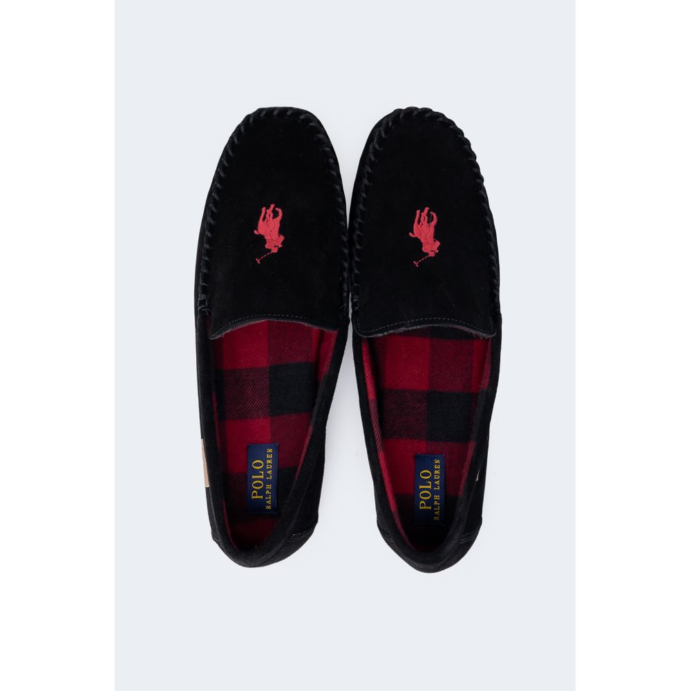 Ralph Lauren Black Faux Fur Slippers