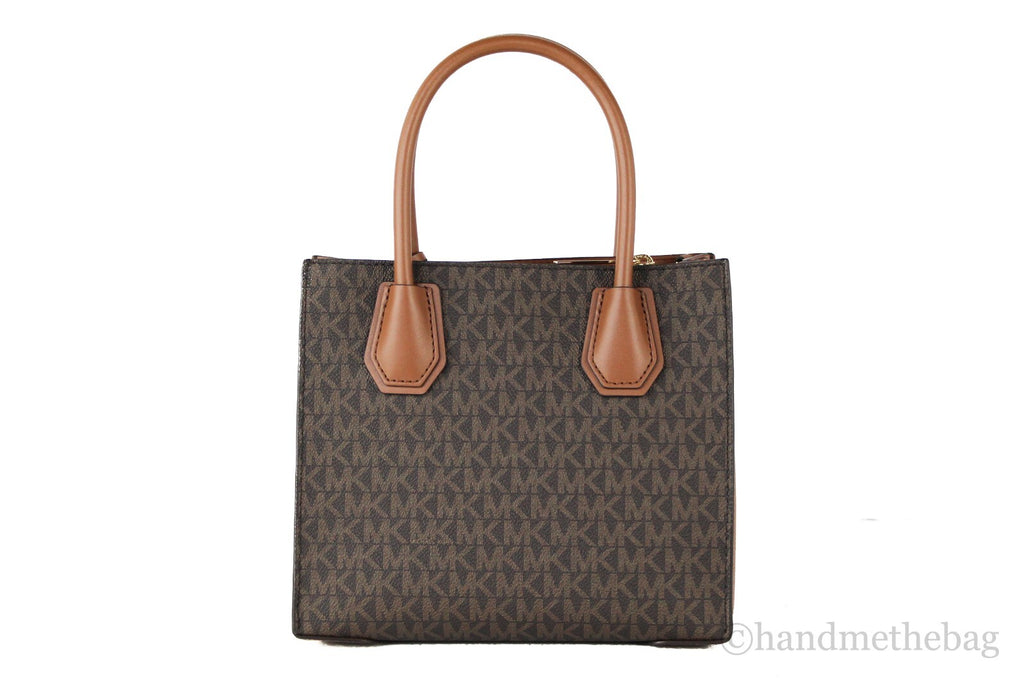 Michael Kors MICHAEL KORS Mercer 35S1GM9M2B Medium Logo And Leather Accordion Crossbody Bag In Brown