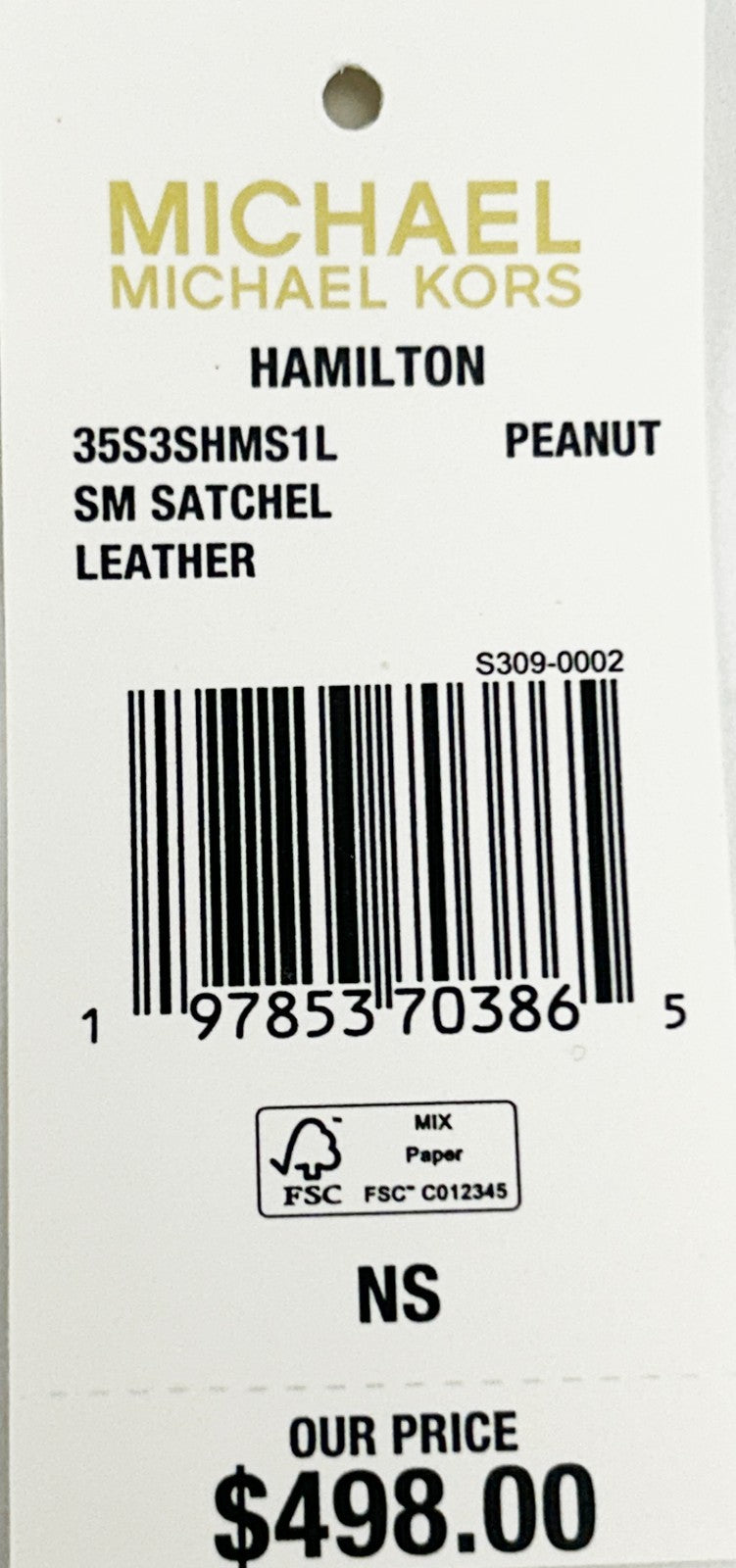 Michael Kors Hamilton Small Leather Satchel Crossbody