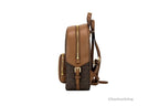 Michael Kors Jaycee Mini XS Brown Signature PVC Zip Pocket Shoulder Backpack Bag
