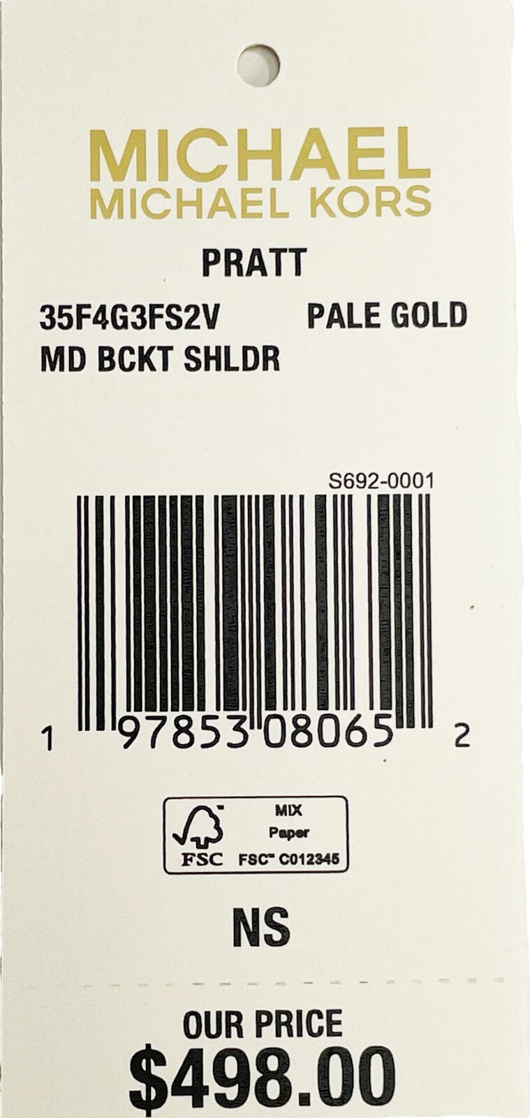 Michael Kors Medium Pratt Bucket Shoulder Bag Purse