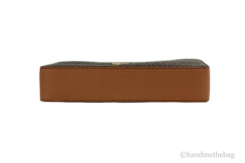 Michael Kors Women'S Jet Set East West Crossbody Handbag Saffiano, Brown Gold, Large