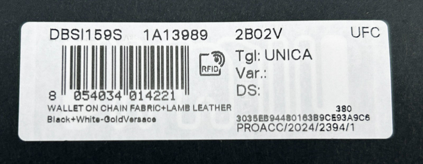 Versace Wallet On A Chain Fabric Black Crossbody Bag