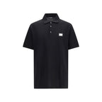 Dolce & Gabbana Black Cotton Polo Shirt