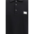 Dolce & Gabbana Black Cotton Polo Shirt