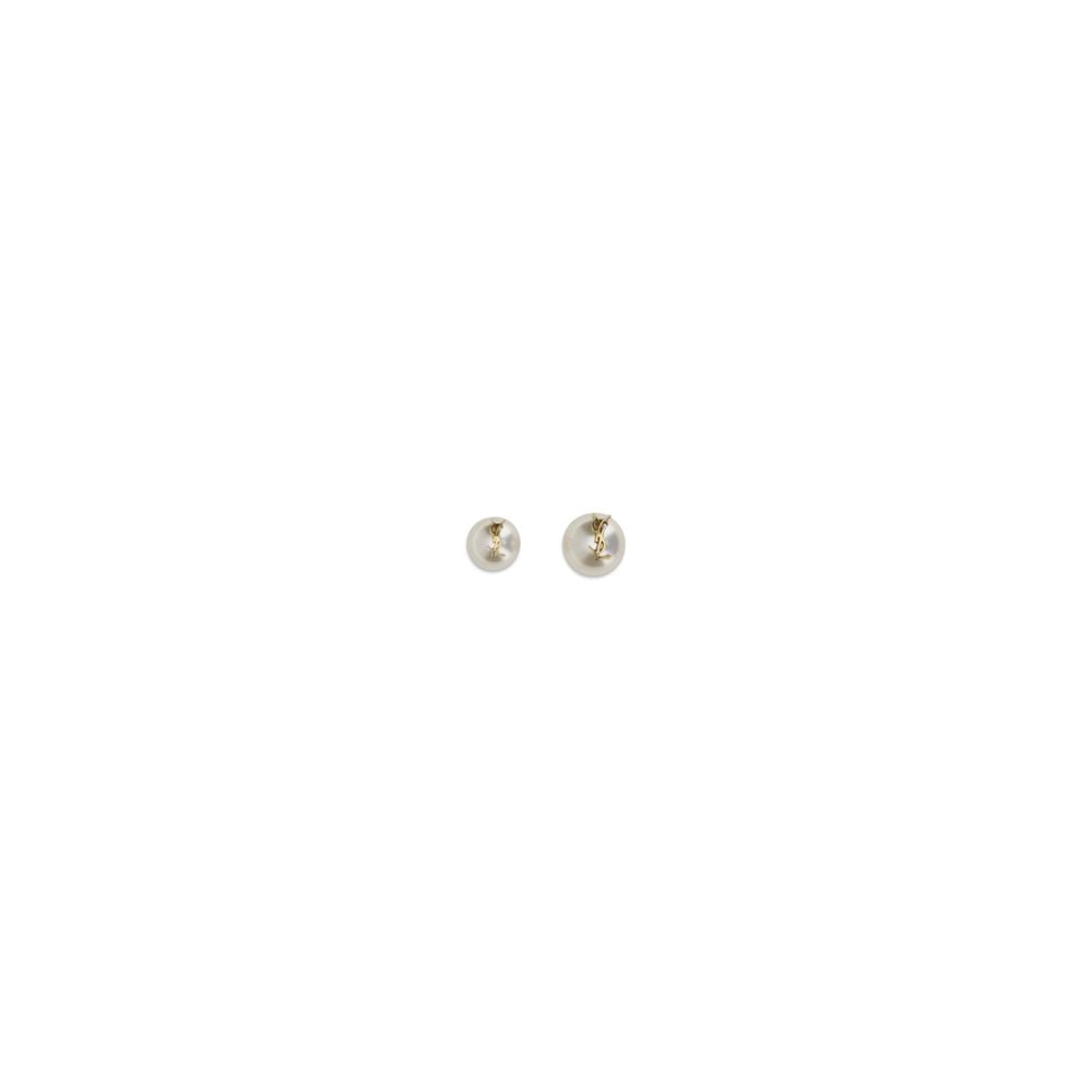 Saint Laurent White Brass Earrings