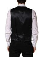 Dolce & Gabbana Black Wool Single Breasted Men Waistcoat Vest
