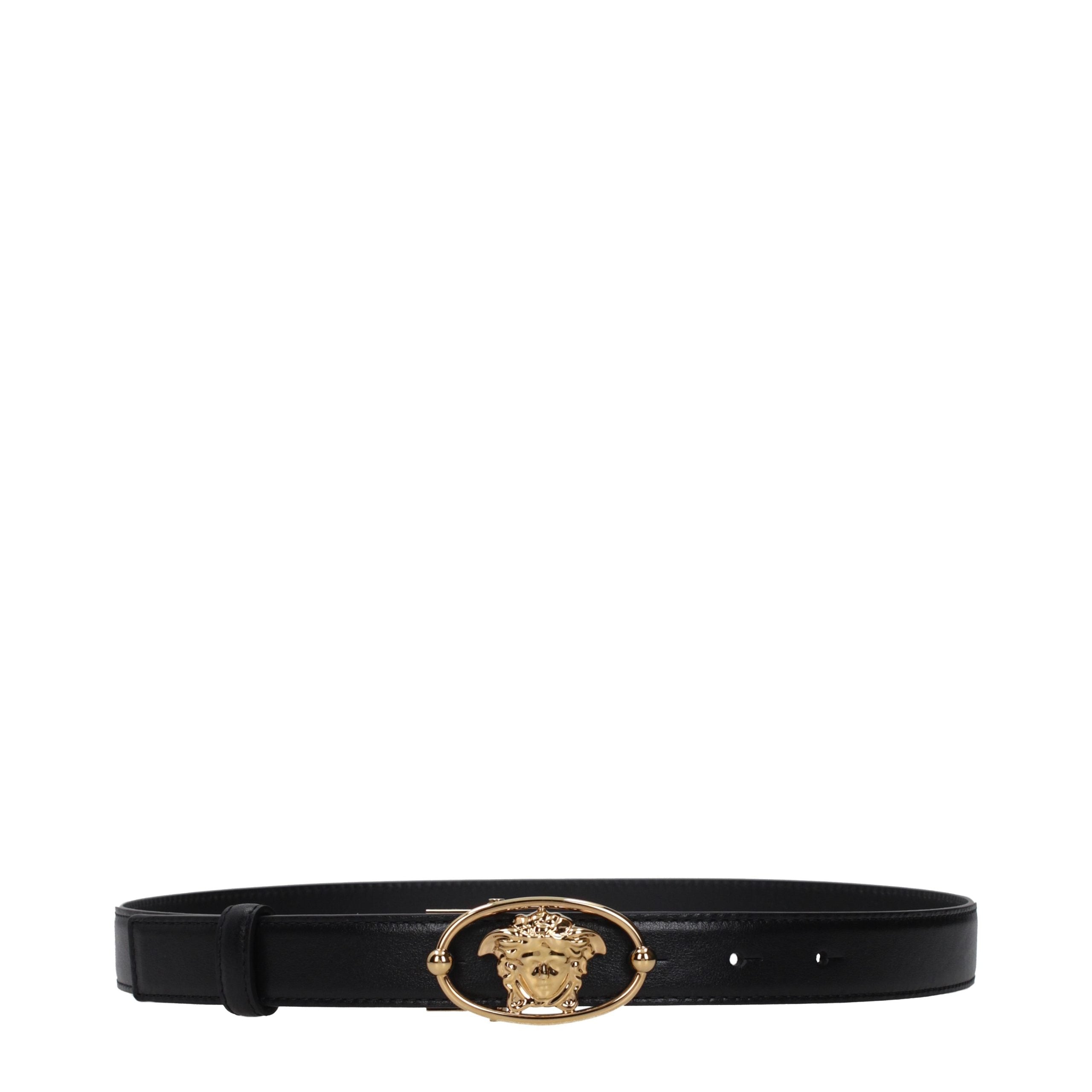 Versace Black Leather Regular Belt