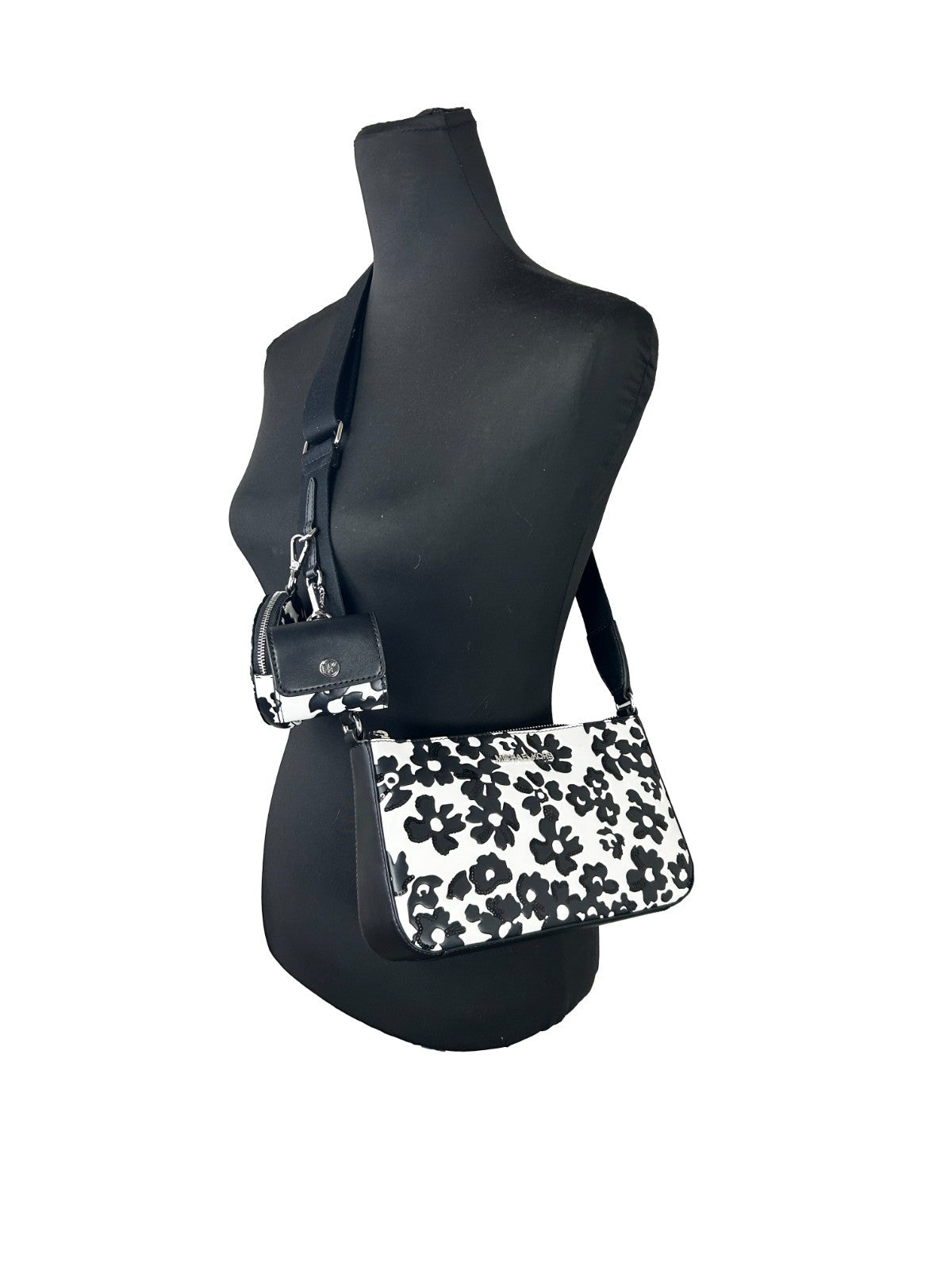 Michael Kors Floral Crossbody Tech Attachment Bag Purse