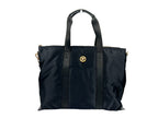 Versace Black Nylon Fabric La Medusa Shoulder Tote Bag