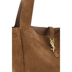 Saint Laurent Brown Calf Leather Bos Taurus Shoulder Bag